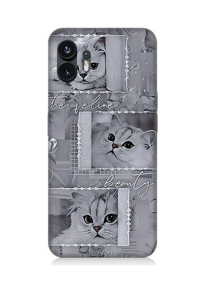 Nothing Phone 2 Kedi Kolajı Desenli Silikon Kılıf