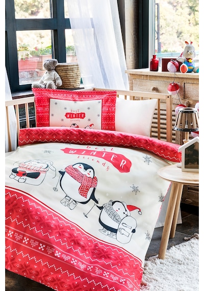 Özdilek Winter Friend Kışlık Flanel Bebek Nevresim Takımı Kırmızı