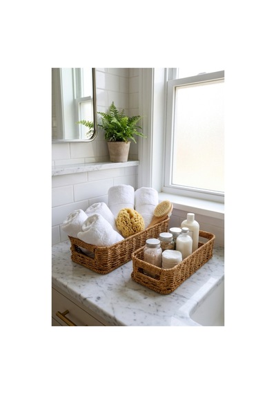 2'li Hasır Rattan Organizer Sepet Seti Kulplu Dekoratif Düzenleyici Sepet Çok Amaçlı Raf Dolap Banyo Mutfak Organizeri Doğal Hasır Sepet Büyük & Küçük Boy Kahverengi Kahverengi 2'li Hasır Rattan Organizer Sepet Seti Kulplu Dekoratif Düzenleyici Sepet Çok Amaçlı Raf Dolap Banyo Mutfak Organizeri Doğal Hasır Sepet Büyük & Küçük Boy Kahverengi Kahverengi