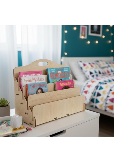 Carry Montessori 4 Raflı Ahşap Mini Kitaplık -çocuk Odası Kitaplık - Çocuk Kitaplığı - Bebek & Çocuk Odası İçin Mini Kitaplık- Çocukların Kolay Erişebileceği Kitaplık - Akçaağaç Diğer