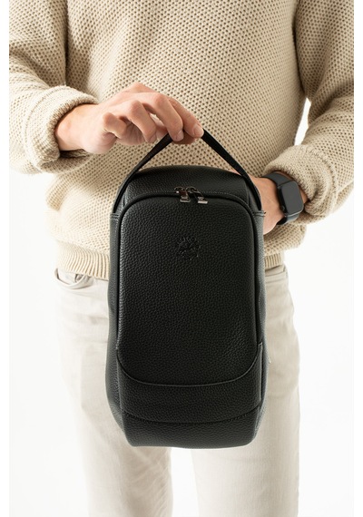 Westpolo Unisex Vegan Deri Çapraz Göğüs Ve Omuz Çantası Body Bag - Siyah