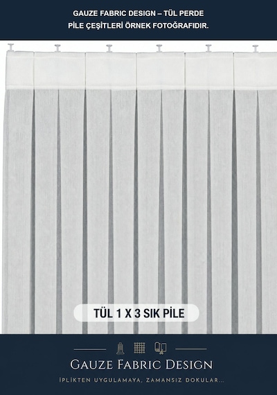 Gauze Fabric Design Lüks İpeksi Dokulu Simli Bambu Kırışmaz Ütü Gerektirmez Optik Beyaz 100 X 250 Sık Pile 1 X 3 Yüksek Kaliteli Tül Perde