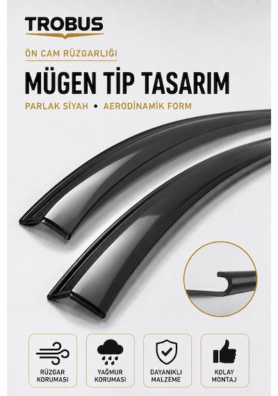 Peugeot Expert Traveller 8+1 Minibüs 2017 Ve Sonrası Ön Cam Rüzgarlığı 2'li Takım