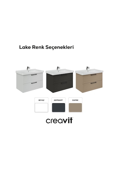 Creavit D20 80 Cm İki Çekmeceli Lavabo Dolabı Dafne Lake Kapak Dafne Creavit D20 80 Cm İki Çekmeceli Lavabo Dolabı Dafne Lake Kapak Dafne