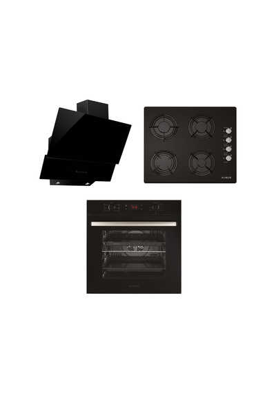 Alveus Premium MFA 627 - GLS 640 - MOD 3000 Siyah Ankastre Set