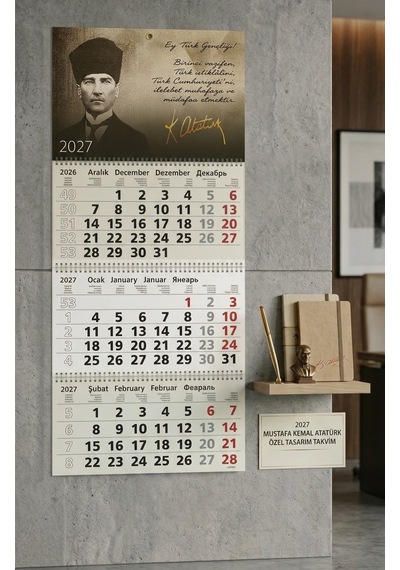 2027 Yılı Denizci Takvim Atatürk Resimli 78x33 Cm. A05-brs Model 4