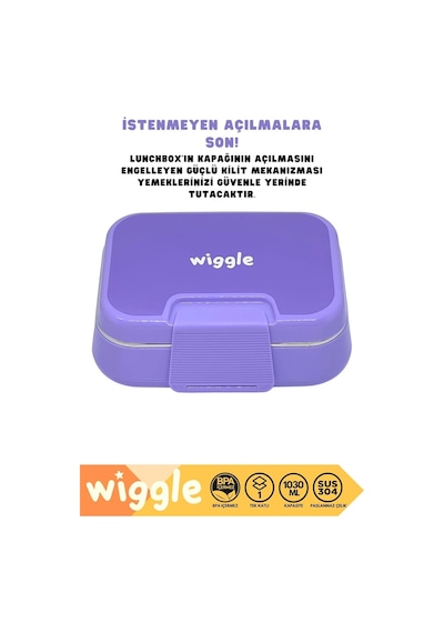 Wiggle Bento 1030ml Lunchbox Tek Katlı 2 Bölmeli Paslanmaz Çelik Sefer Tası Yemek Kutusu Diğer