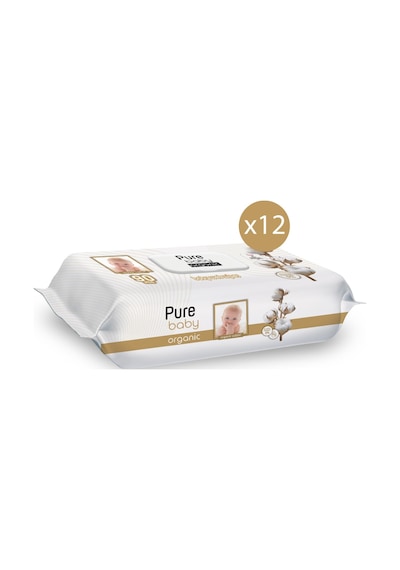 Pure Baby Organik Pamuklu Islak Havlu 12 x 90'lı 1080 Yaprak