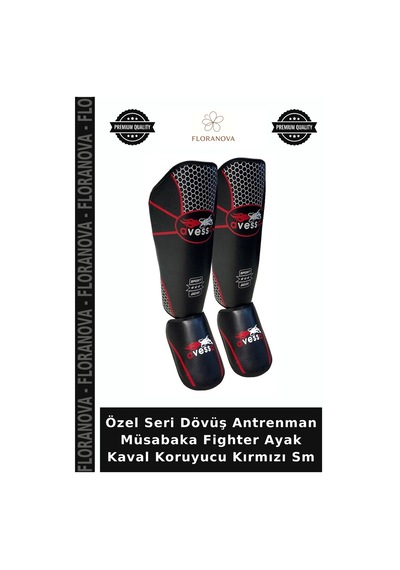 Özel Seri Dövüş Antrenman Müsabaka Fighter Ayak Kaval Koruyucu Kırmızı Sm