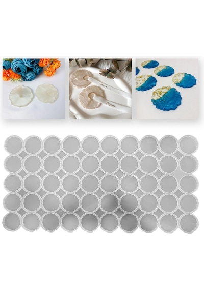 Tahtakale Toptancı Epoksi Silikon Kalıp Geode Tırtıklı Kenar Magnet Kalıbı 7 Cm 50 Li