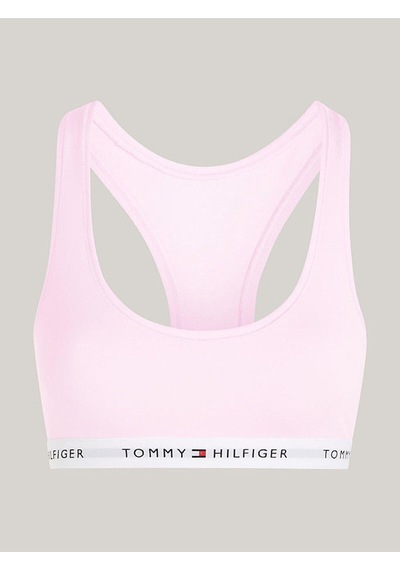 Tommy Hilfiger Kadın Organik Pamuklu Spor Sütyeni - Elastik Bantlı Ve Yarışçı Sırt Tasarımlı - Pembe-7049 Pembe
