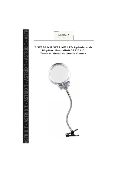 2.5x130 Mm 5x24 Mm Led Aydınlatmalı Büyüteç Mandallı-mg15124-c Tamirat Metal Hortumlu Okuma