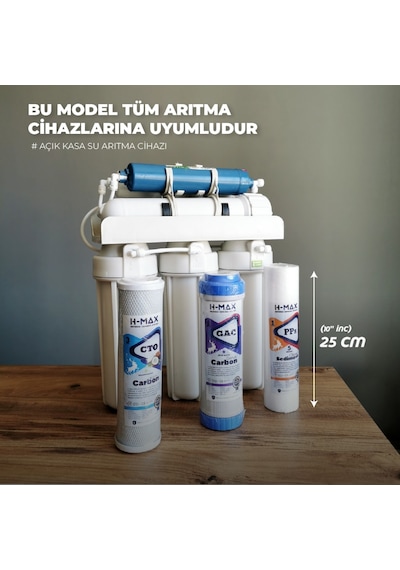 Tüm Açık Kasa Su Arıtma Cihazlarına Uyumlu 5'Li Filtre Seti 458243957