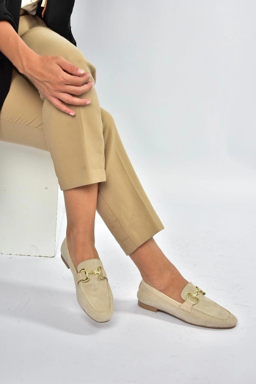 Fox Shoes V780161202 Bej Süet Günlük Kadın Ayakkabı Bej-süet