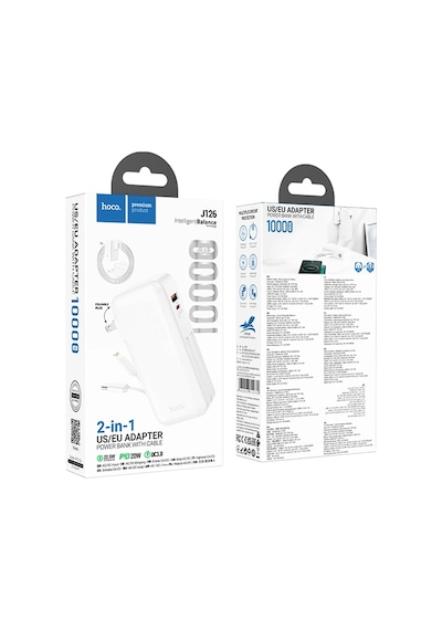 Hoco J126 Usb-a+type-c Çıkışlı Type-c+lightning Kablolu 10000mah Powerbank Şarj Aleti- 5775 Diğer