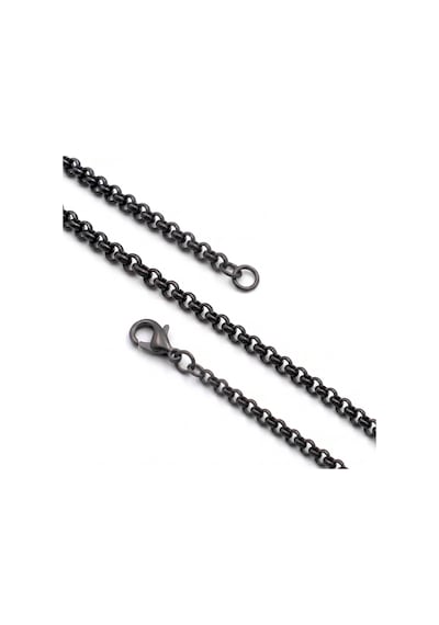 Premium Parlak Ve Şık Forse Erkek 316l Çelik Kolye 4mm 55cm 3183eck046 - Siyah Renk