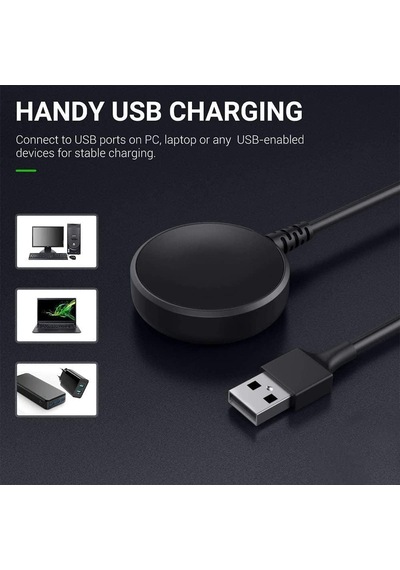 Samsung Galaxy Watch 7 İle Uyumlu 1 Metre Usb Şarj Kablosu Ve Adaptörü, Type-a Bağlantılı Akıllı Saat Şarj Cihazı