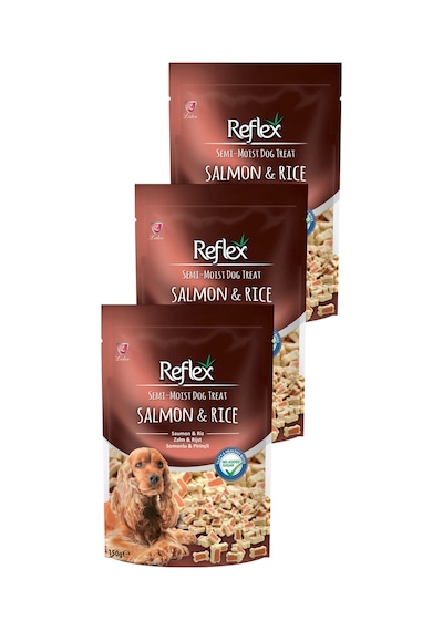 Semi Moist Somonlu Ve Pirinçli Köpek Ödül Maması 150 Gr Üçlü Paket