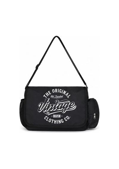 Sevbano Vintage Tasarım Baskılı Unisex Okul, Spor, Ofis Çok Amaçlı Postac Siyah