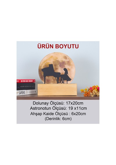 Işıklı Pleksi Dolunay Kişiselleştirilebilir Biblo Talento Piyano Çalan Kız Anahtar Askılığı Sarı - 740353818 Sarı