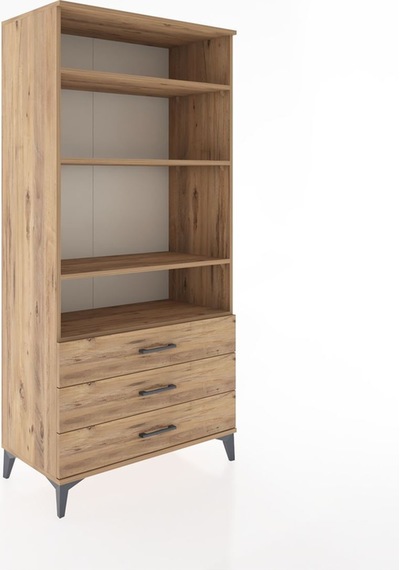 Hyperion Dolap Tek Raflı 7 Çekmeceli 88x44x182 Çam-çam Atlas Çam