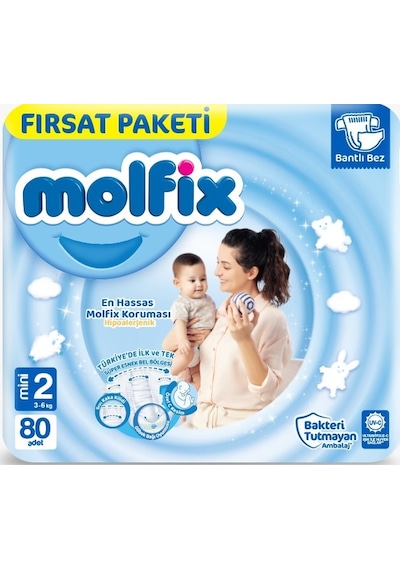 Molfix Bebek Bezi Beden:2 3-6kg Mini 640 Adet 8'li