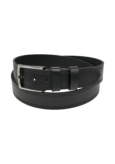 Süzer Deri Siyah Hakiki Deri Desenli Çift Dikişli Model 4 Cm. Genişlikli Spor Kemer - 400-28 Siyah