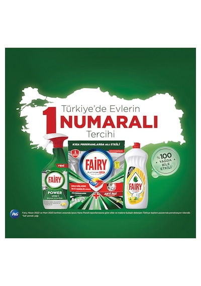 Fairy Platinum Limon Kokulu Bulaşık Makinesi Deterjanı 72 Tablet