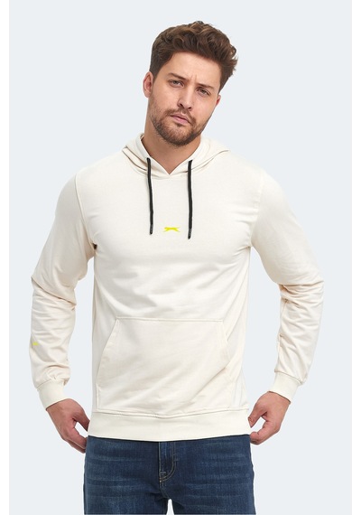 Slazenger Oslo In Erkek Kapüşonlu Cepli Bej Sweatshirt Bej