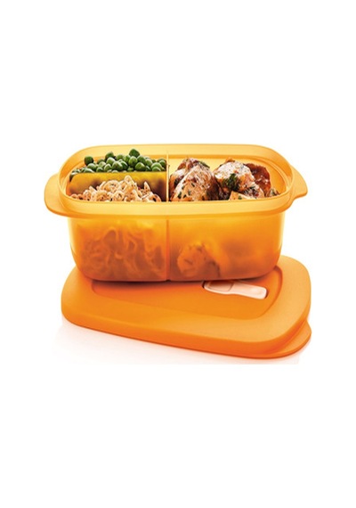 Ttupperware Mikro Bölmeli Dikdörtgen Saklama Kabı 1L Papaya Esc Çok Renkli