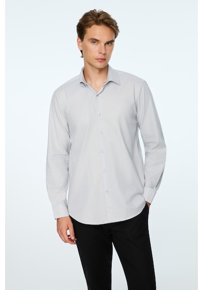 Morven Erkek Gri Basic Regular Fit Sert Yaka Gömlek 26mc004059100 Gri