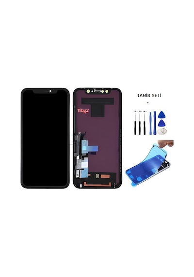 Tkgz Apple Uyumlu iPhone Xr Lcd Ekran Dokunmatik -a- Kalite Gx Marka + Tamir Seti + Toz Bantı
