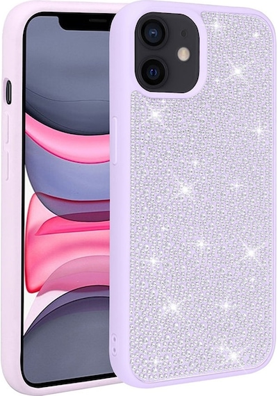 Apple Uyumlu iPhone 11 - Kılıf Parlak Taşlı Tasarımlı Sert Ston Kapak