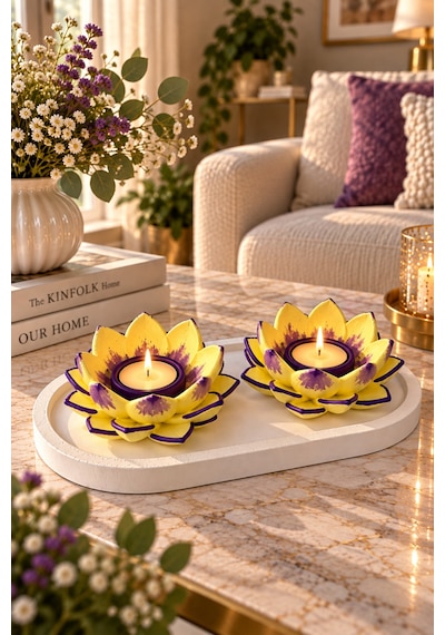 Lotus Harmonisi 2limumluk Tabaklı Set Sarı