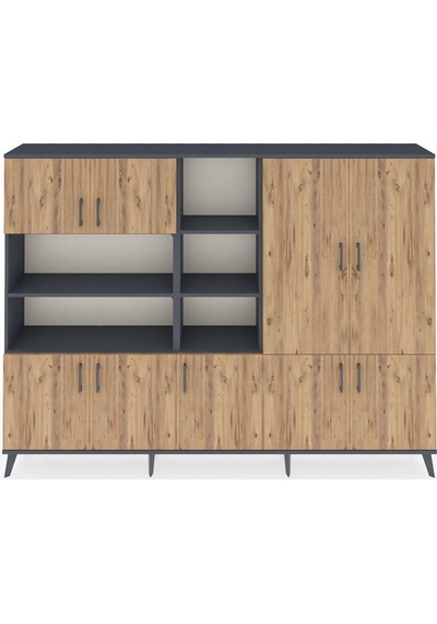 Arges Dolap 14 Raflı 9 Kapaklı 220x30x163 Antrasit-çam/antrasit Atlas Çam/antrasıt - Antrasıt Arges Dolap 14 Raflı 9 Kapaklı 220x30x163 Antrasit-çam/antrasit Atlas Çam/antrasıt - Antrasıt