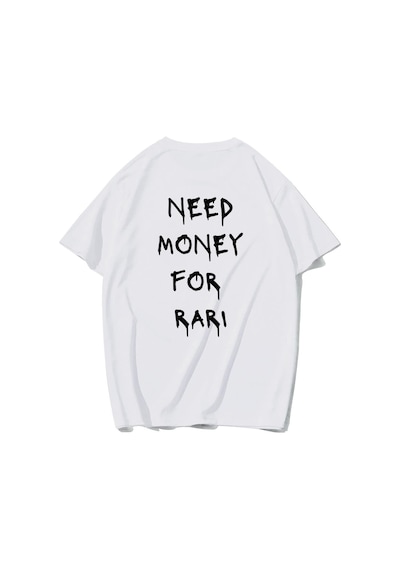 Brz Collectıon Brz Collection Unisex Oversize Fer-rarı Need Money For Rarı T-shirt Beyaz