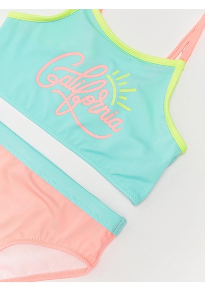 Deep Beach Baskılı Kız Çocuk Bikini Takım 001