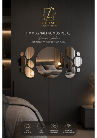 Lunar Cycle Gümüş Ayna Seti - Ayın Halleri Temalı 1mm Pleksi - Modern Salon, Antre Ve Mutfak Duvar Dekoru 60x27 Cm Gümüş Gümüş Lunar Cycle Gümüş Ayna Seti - Ayın Halleri Temalı 1mm Pleksi - Modern Salon, Antre Ve Mutfak Duvar Dekoru 60x27 Cm Gümüş Gümüş