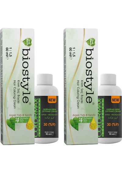 Biostyle Bitki Özlü Argan Ve Keratin 5,0 Açık Kahve 2 Adet 60 Ml Saç Boyası + 2 Adet 90 Ml Oksidan