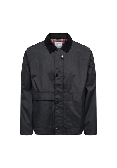 Only & Sons Erkek Yüksek Yaka Dış Mont Düğmeli Ve Fermuarlı, Siyah, %100 Geri Dönüştürülmüş Polyester Only & Sons Erkek Yüksek Yaka Dış Mont Düğmeli Ve Fermuarlı, Siyah, %100 Geri Dönüştürülmüş Polyester