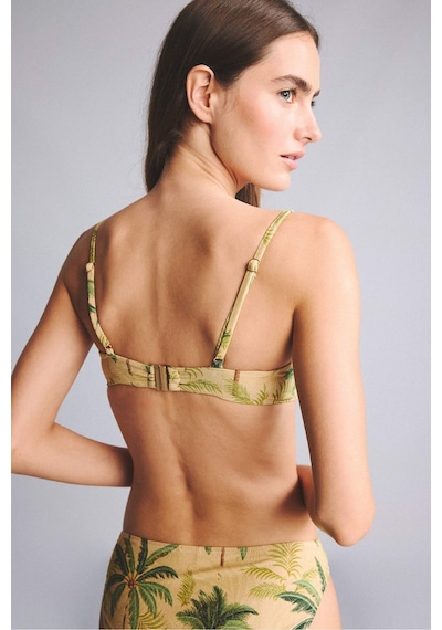 Defacto Regular Fıt Çiçekli Simli Kumaş Bikini Üstü G7029ax26smkh452 Haki-kh452