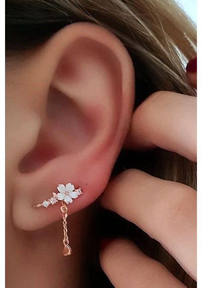 Hem Earcuff Hemde Sıkıştırmalı Kıkırdak Küpesi El Isi Manolya Güm N11.59514