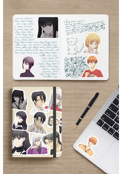 Fruits Basket Anime Telefon Laptop Bullet Journal Sticker Paketi 25 Adet Çok Renkli
