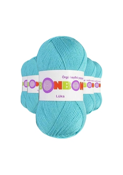 Bonbon 5 Adet Lüks Patik Ipi Yünü Turkuaz 98238 769272620156