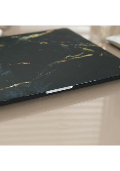 Macbook Air 13.3 İnç Kılıf A1932 A2179 A2337 M1 Uyumlu Sert Kapak Hard Case Koruyucu Mermer Desenli İnce Hafif Laptop Kılıfı Siyah Belirtilmemiş