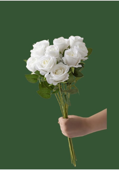 Yapay Beyaz Güller - 10 Adet Beyaz - 892621301 Beyaz