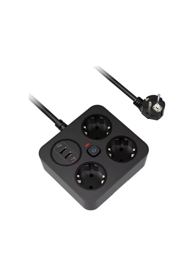 Akım Korumalı Avrupa Soket Kartı Tip-c Usb 2 M Uzatma Kablosu Emniyet Anahtarı İle
