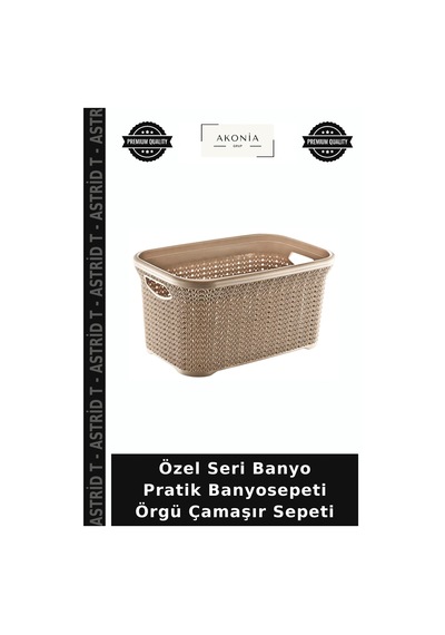 Özel Seri Banyo Pratik Banyosepeti Örgü Çamaşır Sepeti Çok Renkli