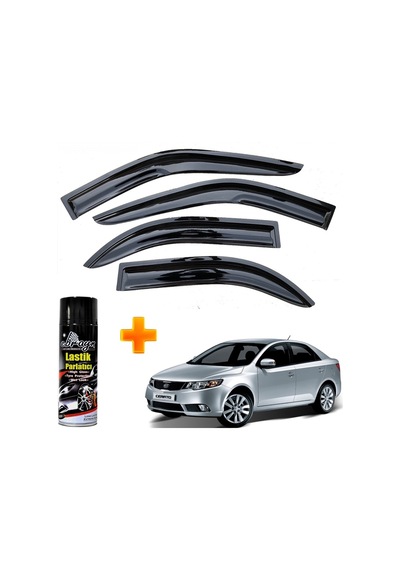 Kia Cerato Mügen Cam Rüzgarlığı 2009-2015 Arası 4 Lü Takım +500ml Lastik Parlatıcı