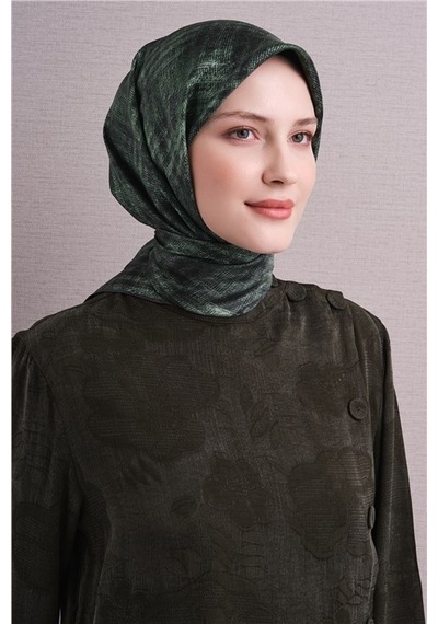Armine Saf İpek Twill Eşarp 9628d 35 Siyah Antrasit